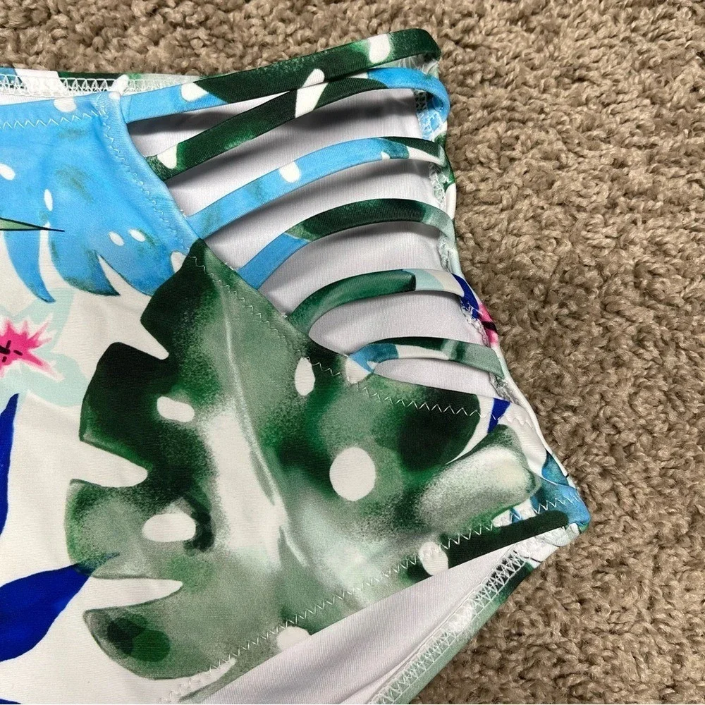 Cupshe bikini bottoms size XL tropical‎ beach swimsuit Hawaiian bright womens